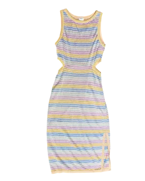 Size L - Suboo Striped Lurex Cutout Dress