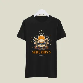 Skull Rider Unisex Biker Printed T-Shirt | Soft Cotton, Bold Graphics, Comfortable Fit, Ideal for Riders and Casual Wear