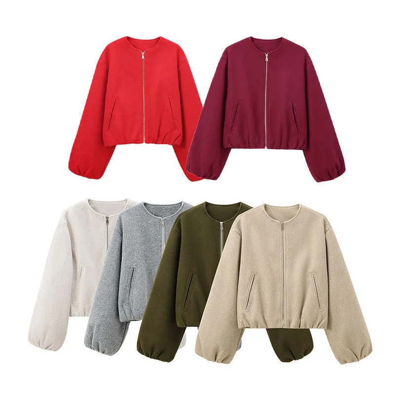 Soft Bomber Jacket Coat