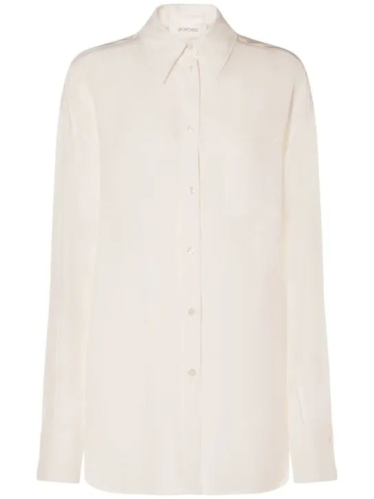 Sportmax   Rovigo silk crepe long sleeve shirt 