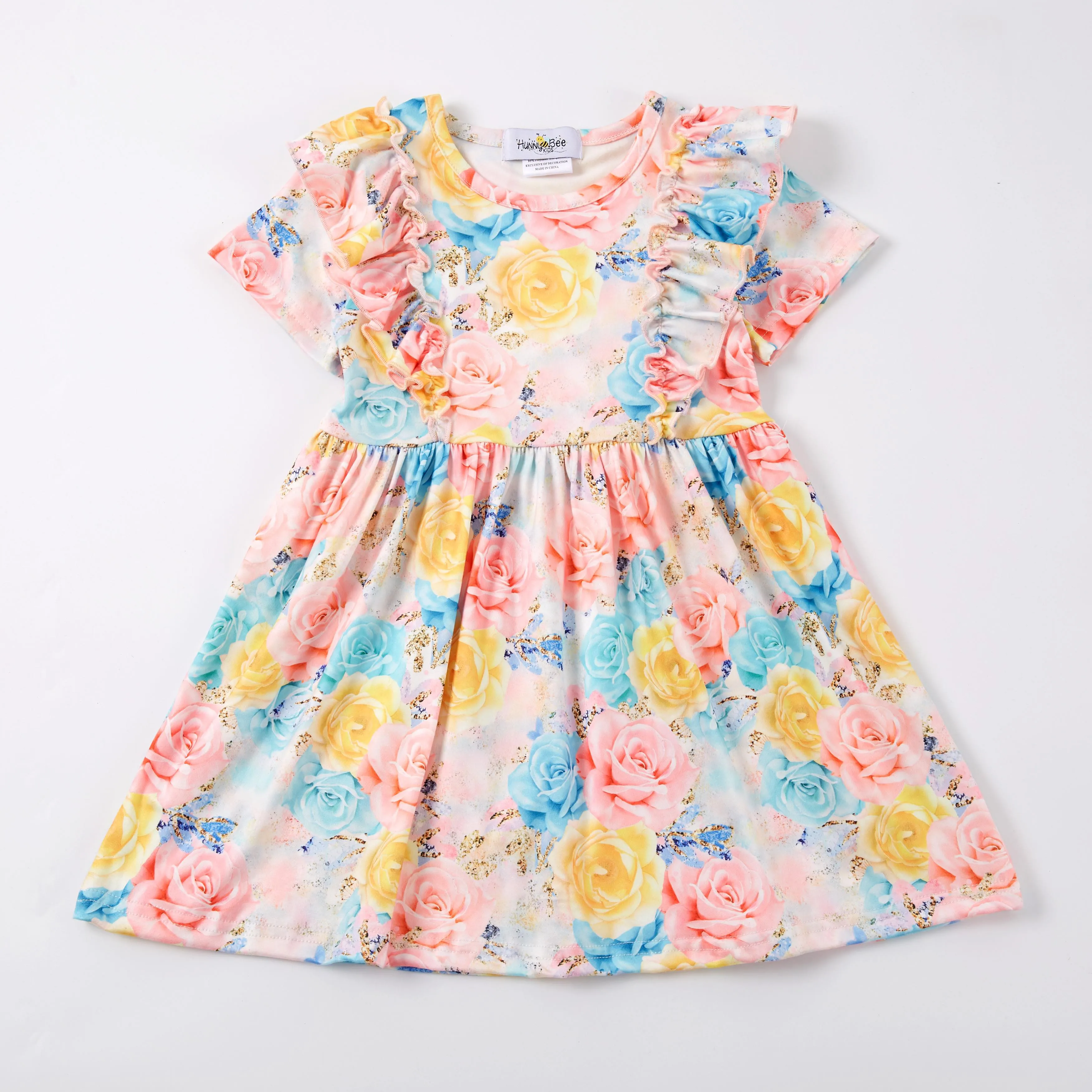 SPRING FLORAL PASTEL DRESS