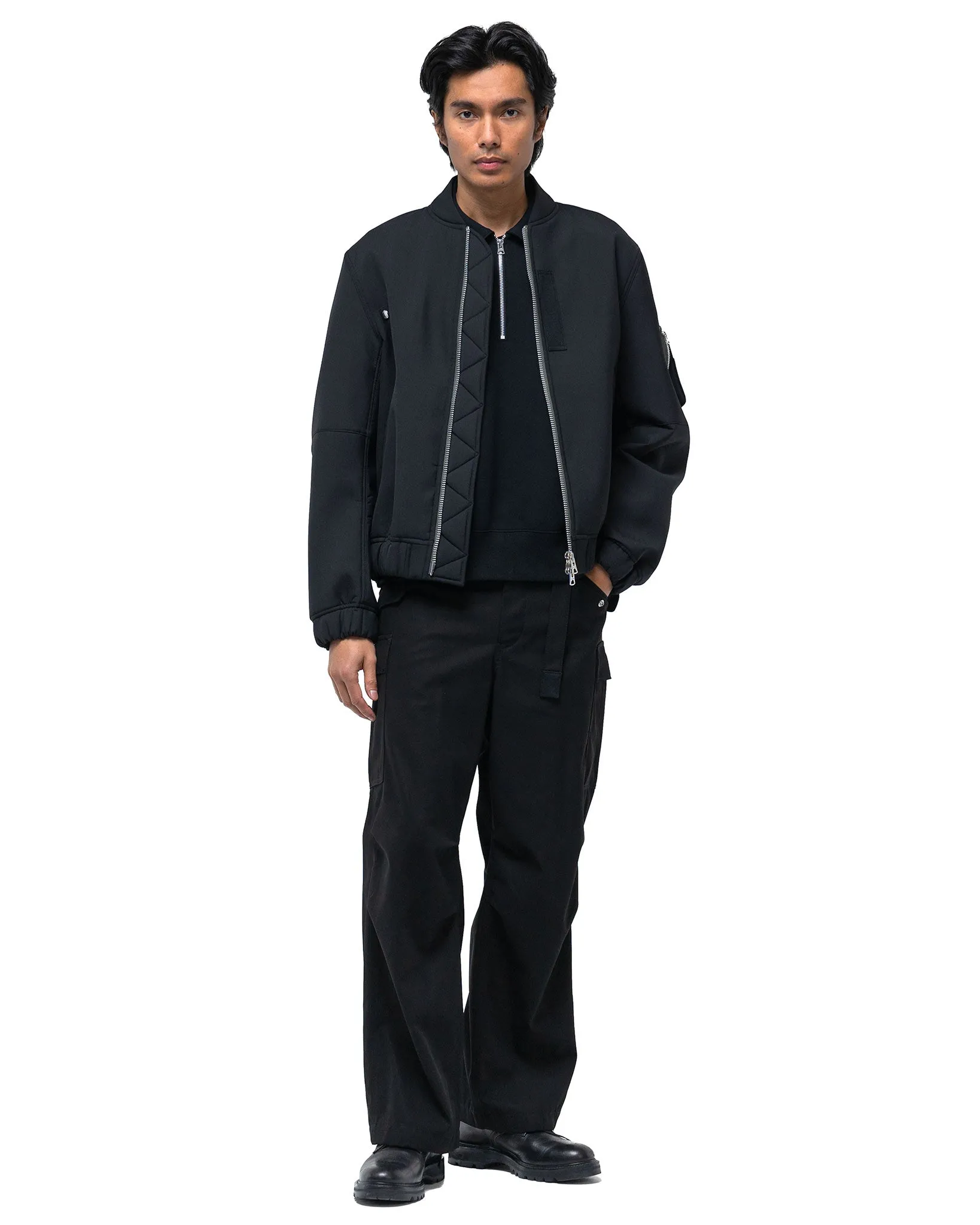 Suiting Bonding Blouson Black