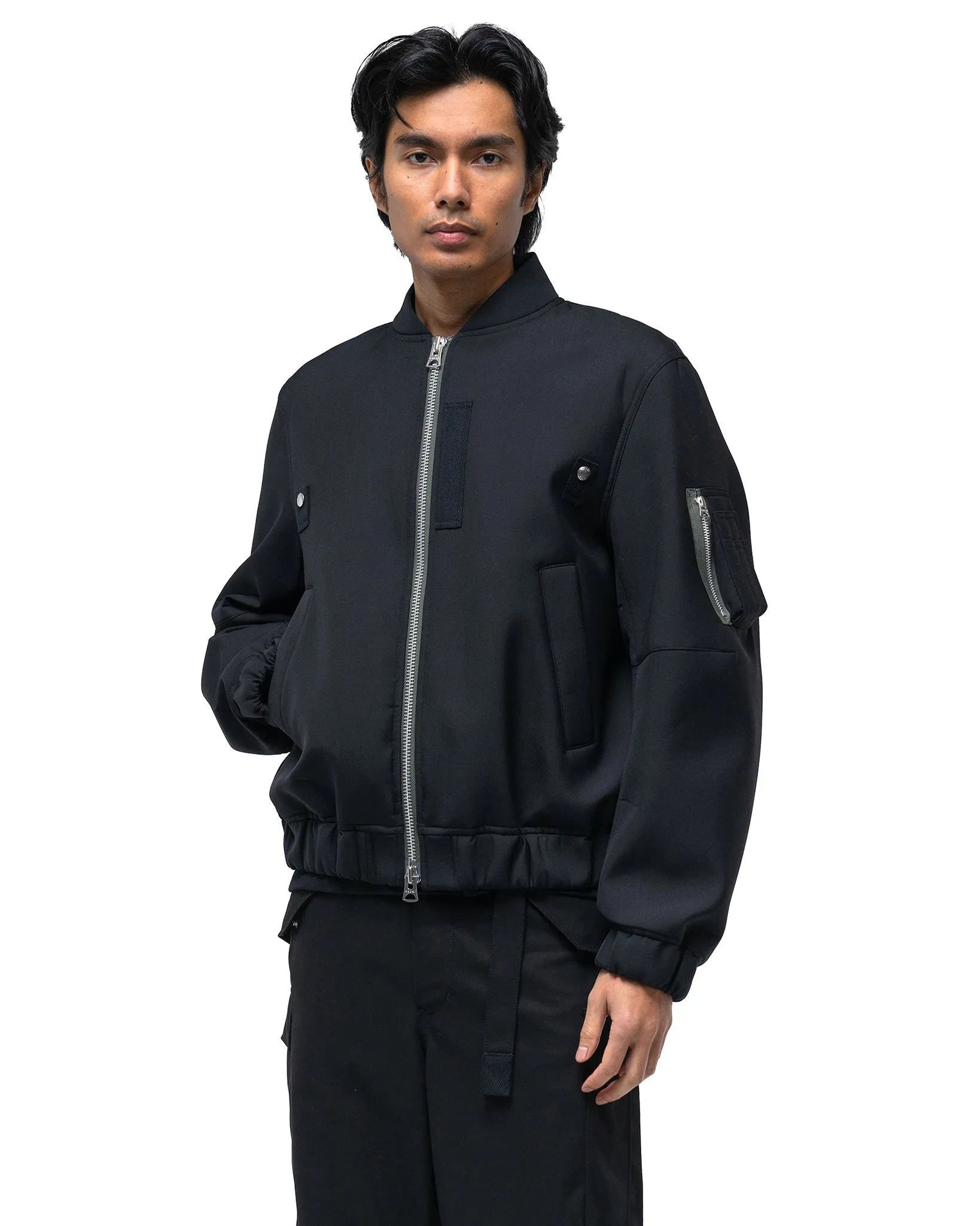 Suiting Bonding Blouson Black