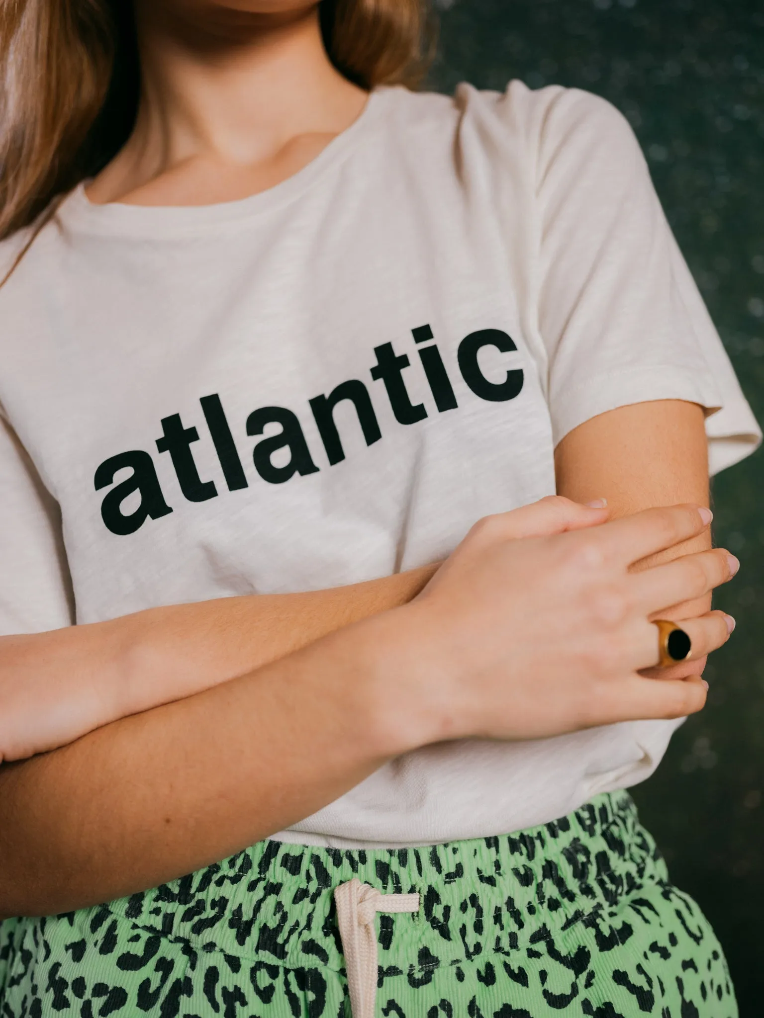 T-SHIRT ATLANTIC OFF-WHITE & CHARCOAL