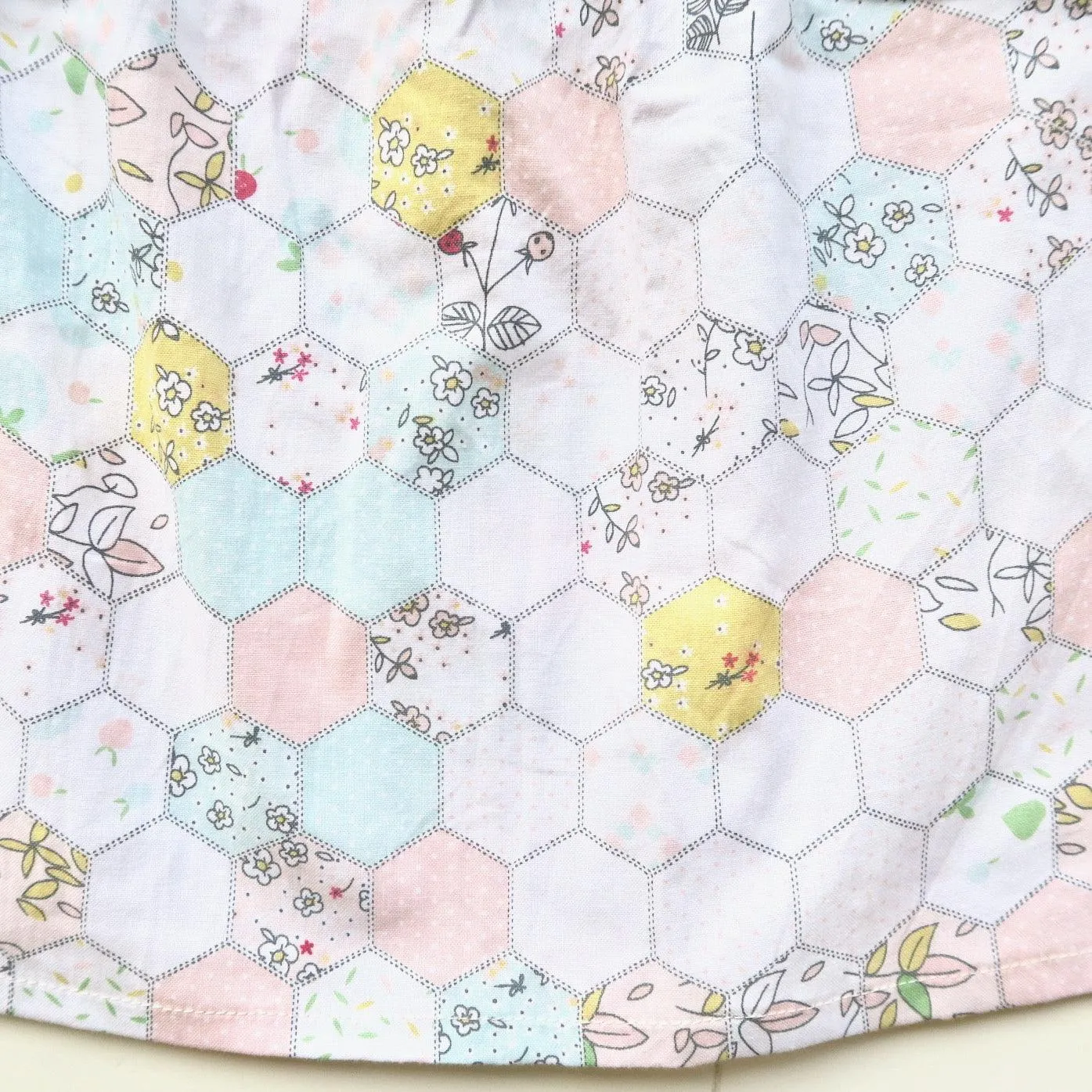 Tea Rose Dress in Pastel Merry Hexagon