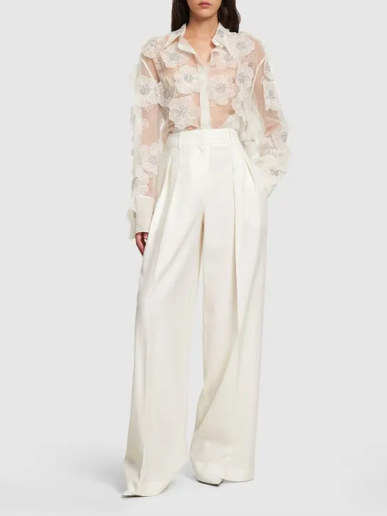 Valentino   Embroidered organza shirt 