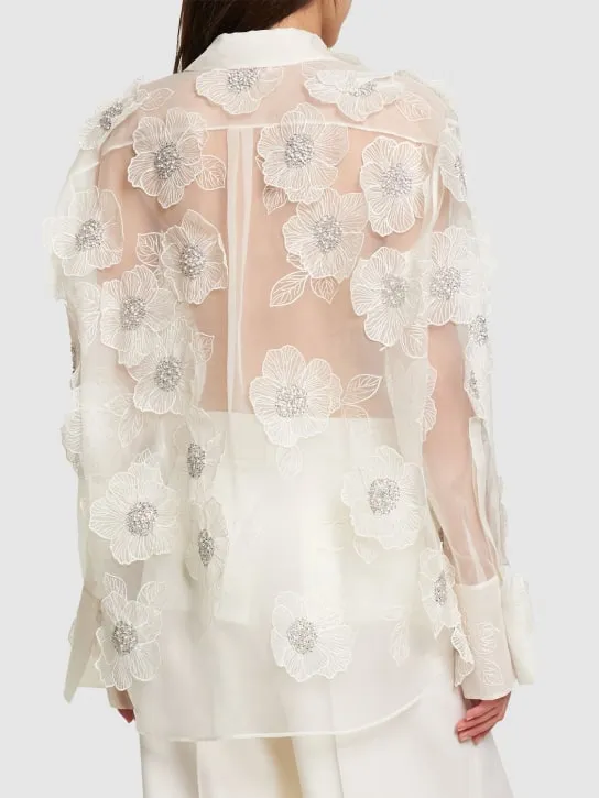 Valentino   Embroidered organza shirt 
