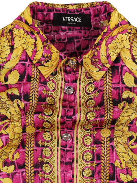 Versace   Barocco print silk twill shirt 
