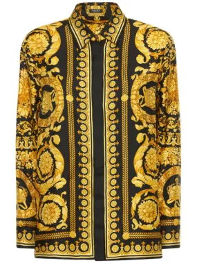 Versace   Barocco printed silk twill shirt 