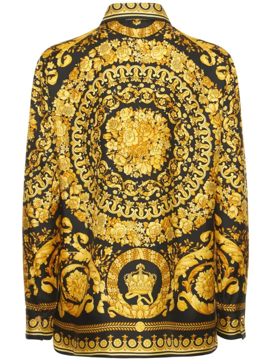 Versace   Barocco printed silk twill shirt 