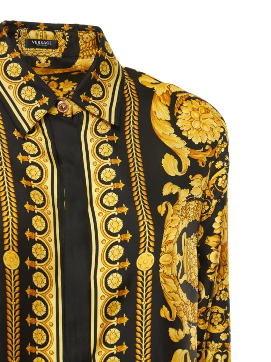 Versace   Barocco printed silk twill shirt 