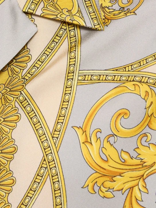 Versace   Baroque print short sleeve silk shirt 