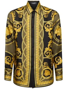 Versace   Informal printed silk twill shirt 