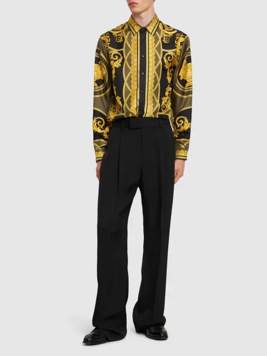 Versace   Informal printed silk twill shirt 