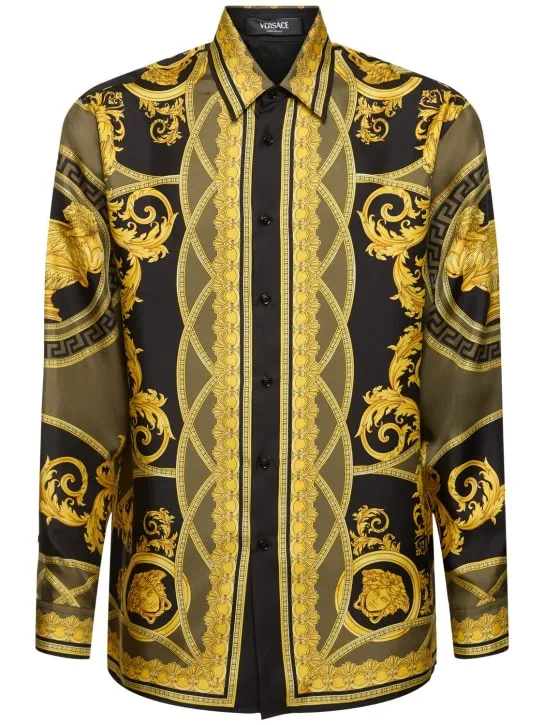 Versace   Informal printed silk twill shirt 