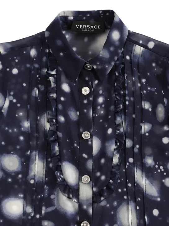 Versace   Solar system printed silk shirt 