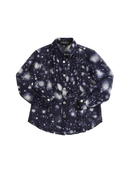 Versace   Solar system printed silk shirt 