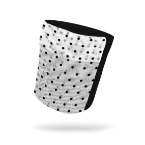 White Polka Dot Mesh Front Wicking Armband 6.22" Height