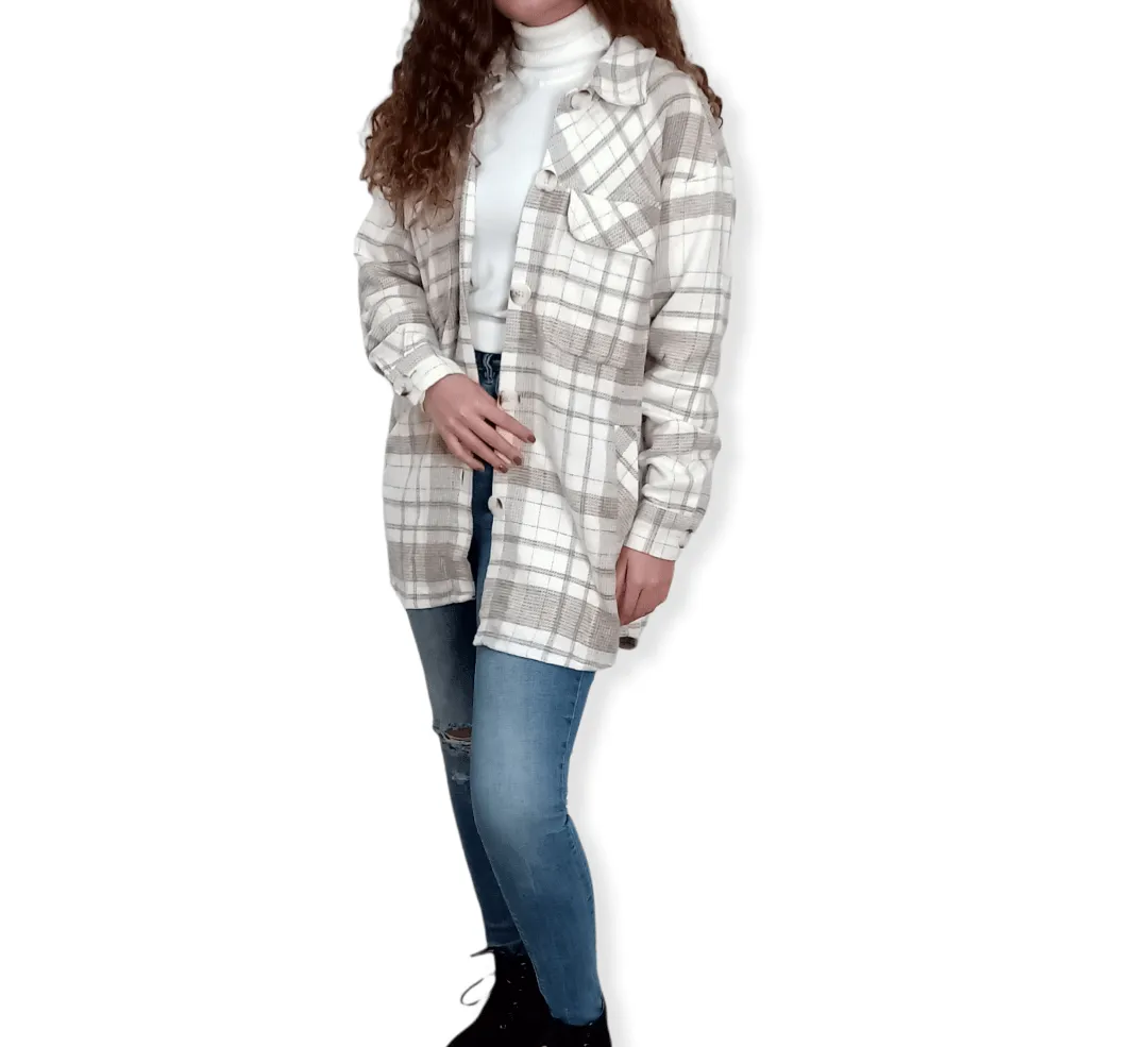 Women Wool Shirt - Beige