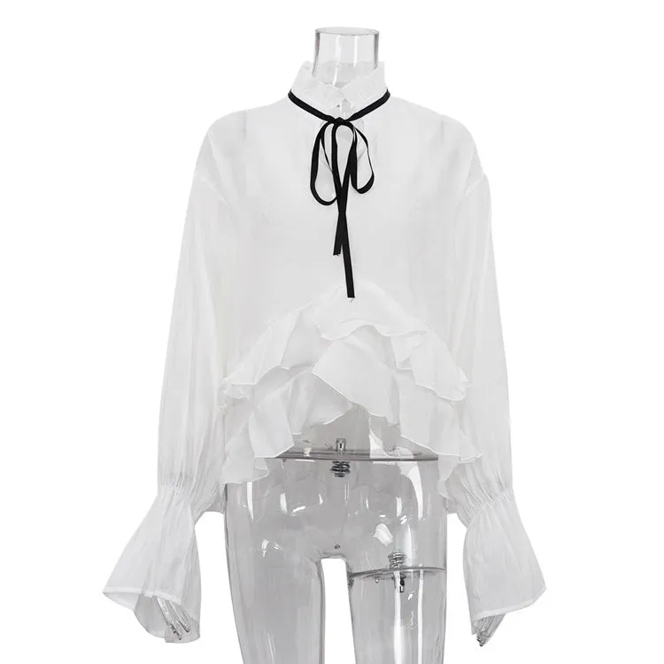Women's Flared Sleeve Design French Style Shirt fashion