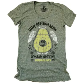 Women's Guac-A-Thon 2020 Give Us Action Congress Triblend Olive T-shirt | Supports Gun Reform